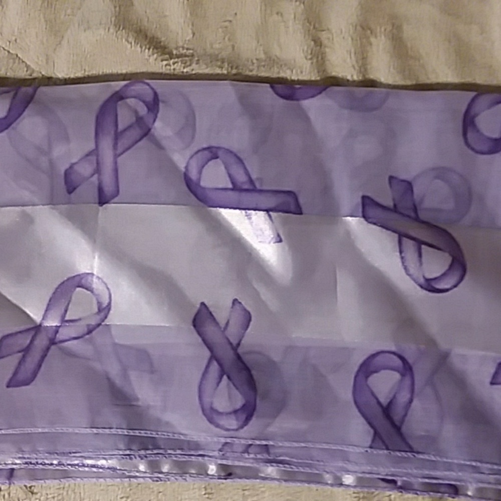 Purple Cancer Ribbon Scarf - Picture 2 of 4